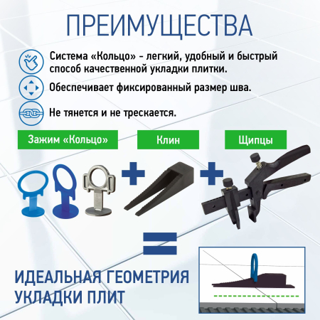 Зажим для выравнивания плитки ВОЛМА 2 мм, 500 шт